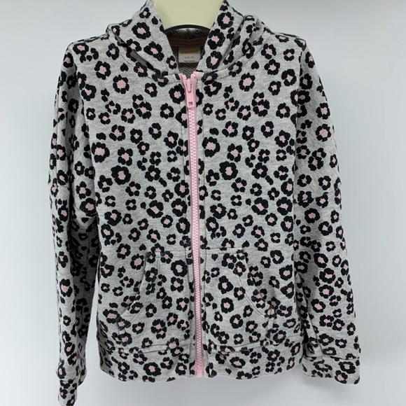 Gymboree Other - Gymboree girls' gray/pink zippered hoodie, S 5/6